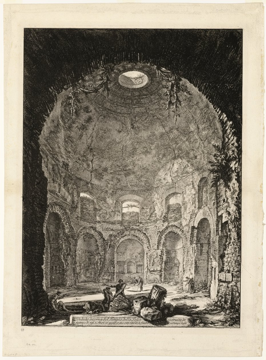 Vista Interior del llamado Tempio della Tosse [Templo de la Tos] de Vistas de Roma de Giovanni Battista Piranesi