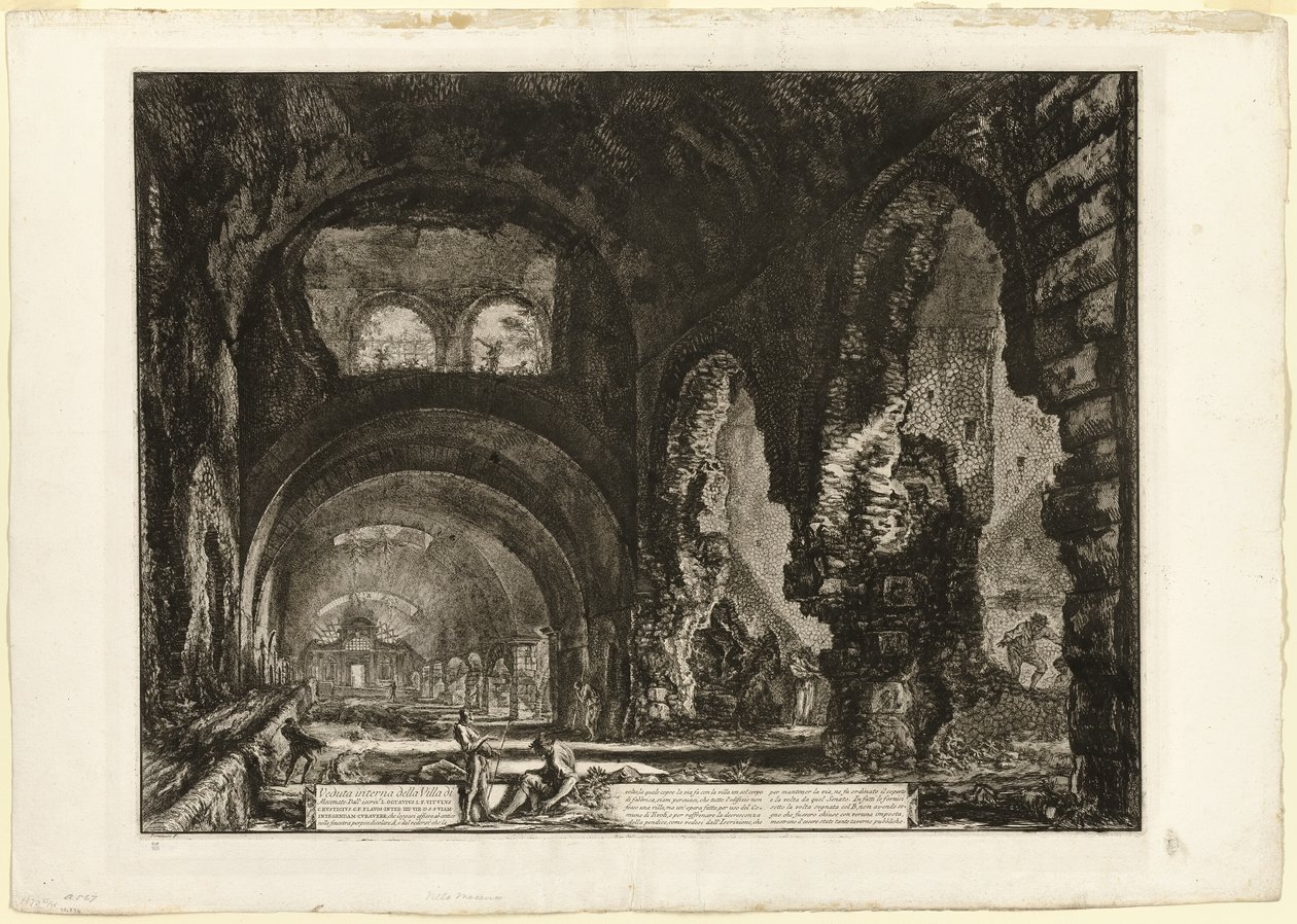 Vista interior de la villa de Mecenas, de Vistas de Roma de Giovanni Battista Piranesi