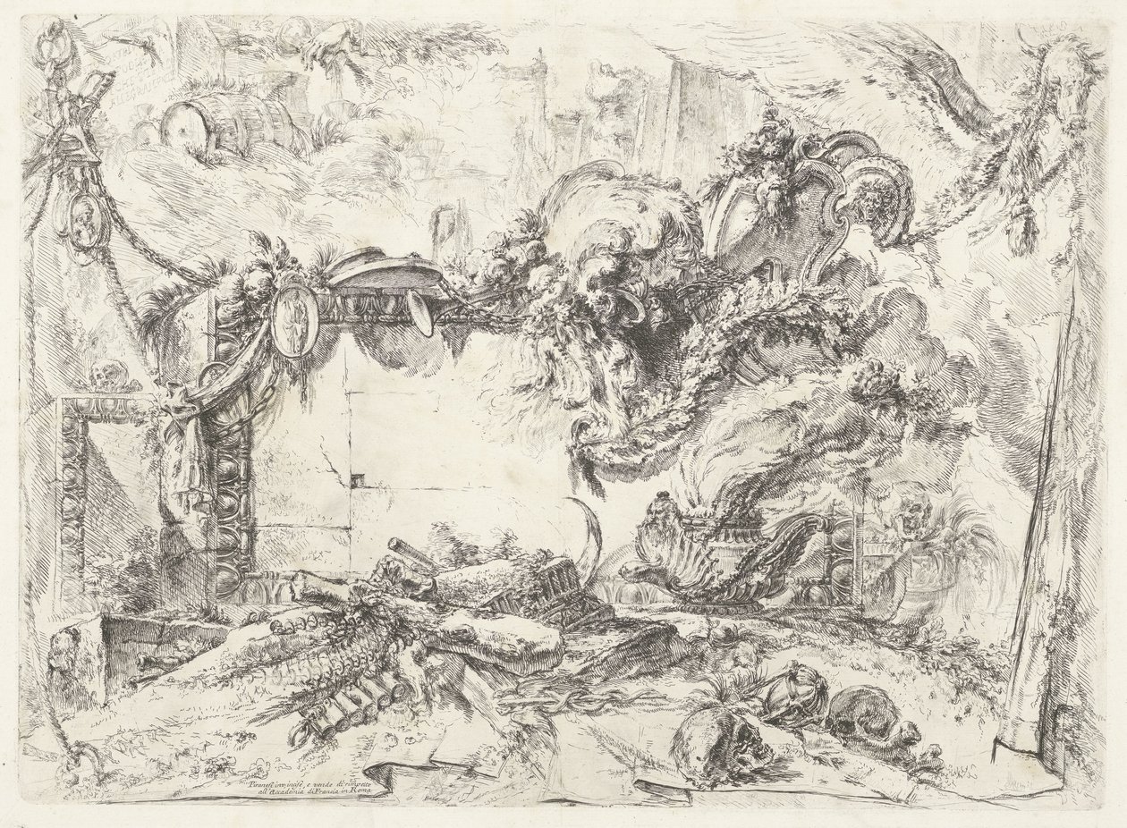 Tableta Monumenteel Caprichos decorativos (antiguo título de la serie) Grotescos (título de la serie) de Giovanni Battista Piranesi