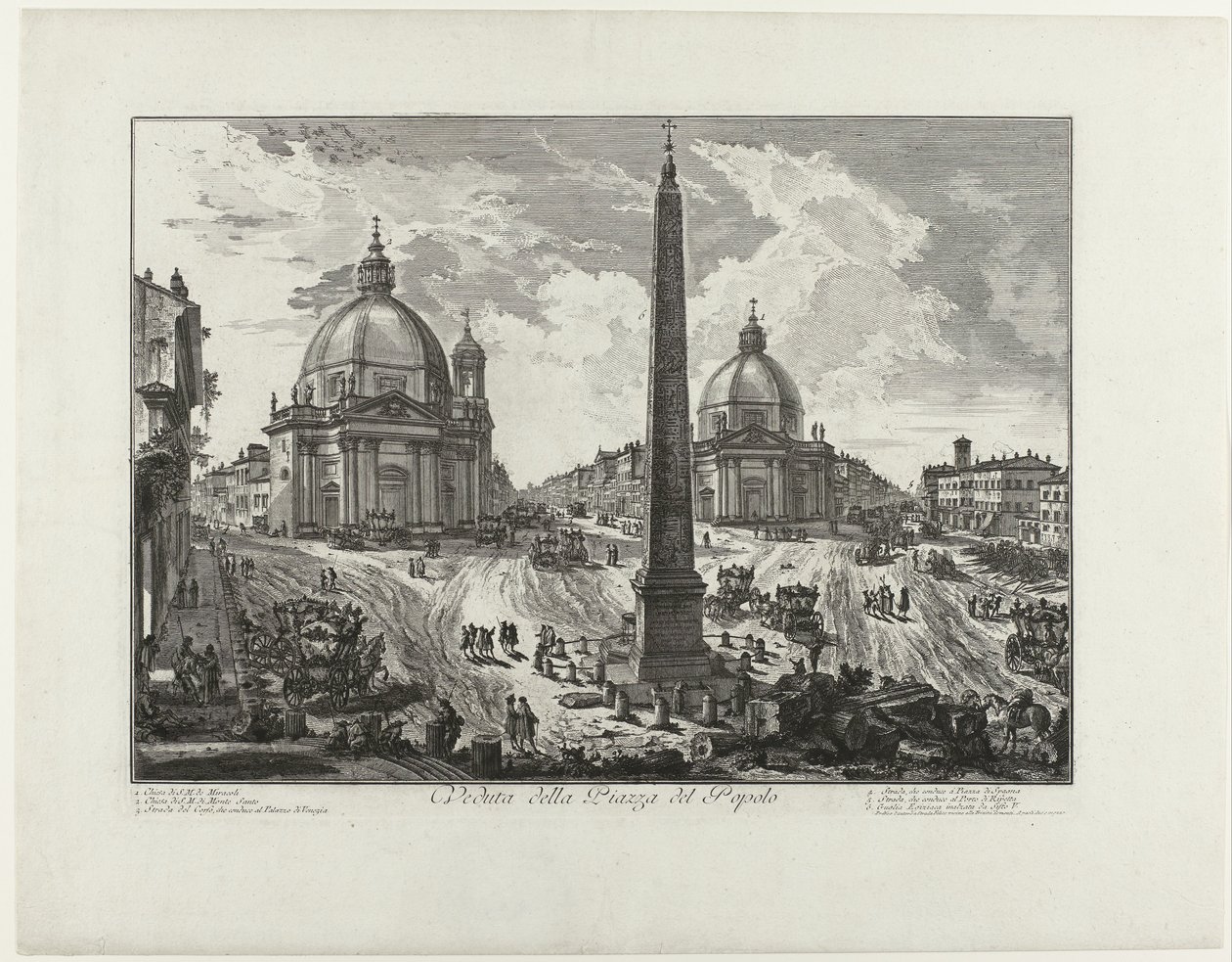 Piazza del Popolo te Rome (título sobre el objeto) Vista de la Piazza del Popolo (título sobre objeto) Gezichten op Rome (título de la serie) Vistas de Roma diseñadas y grabadas por el arquitecto Giambattista Piranesi Ve (nez) iano (título de la serie) de Giovanni Battista Piranesi
