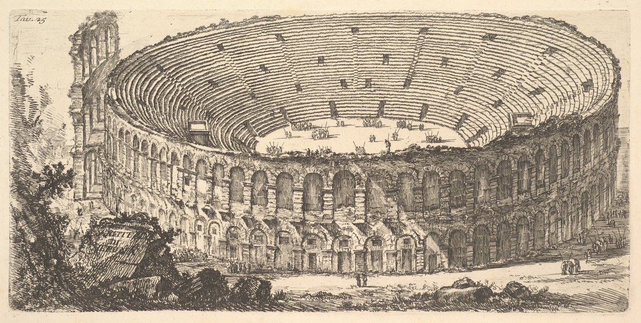 Placa 25: Anfiteatro de Verona, ca. 1748 de Giovanni Battista Piranesi