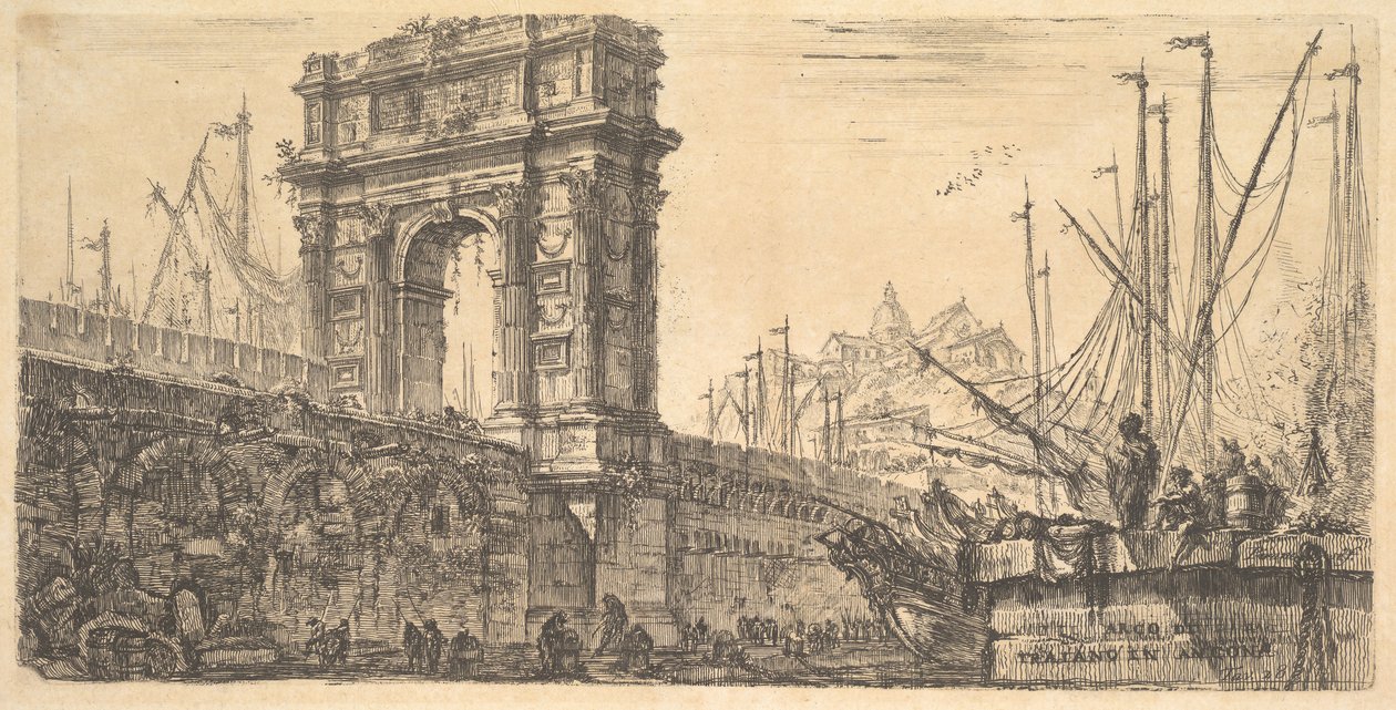 Placa 28: Arco de Trajano en Ancona de Giovanni Battista Piranesi