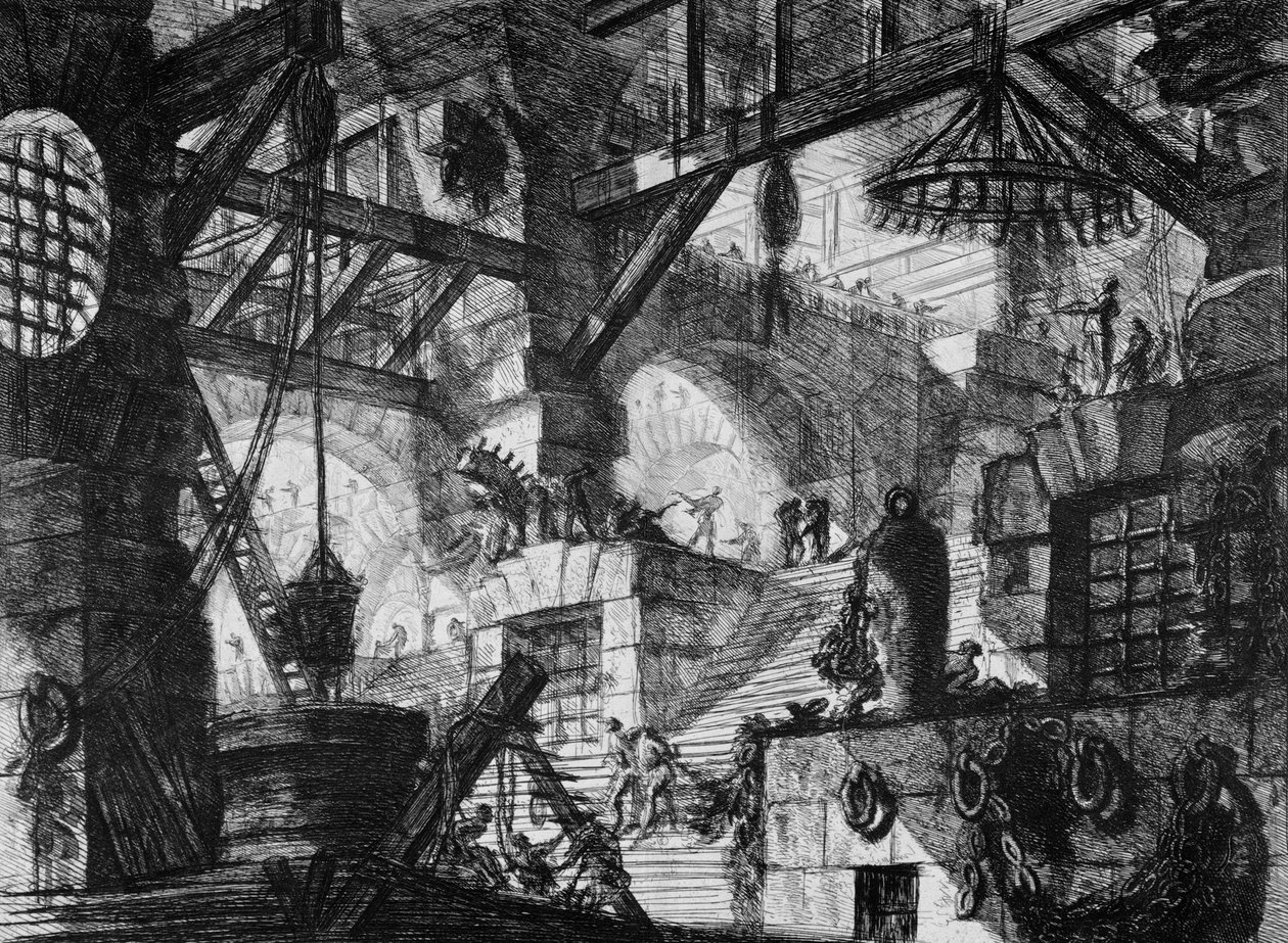 Prisioneros en una plataforma saliente de Giovanni Battista Piranesi