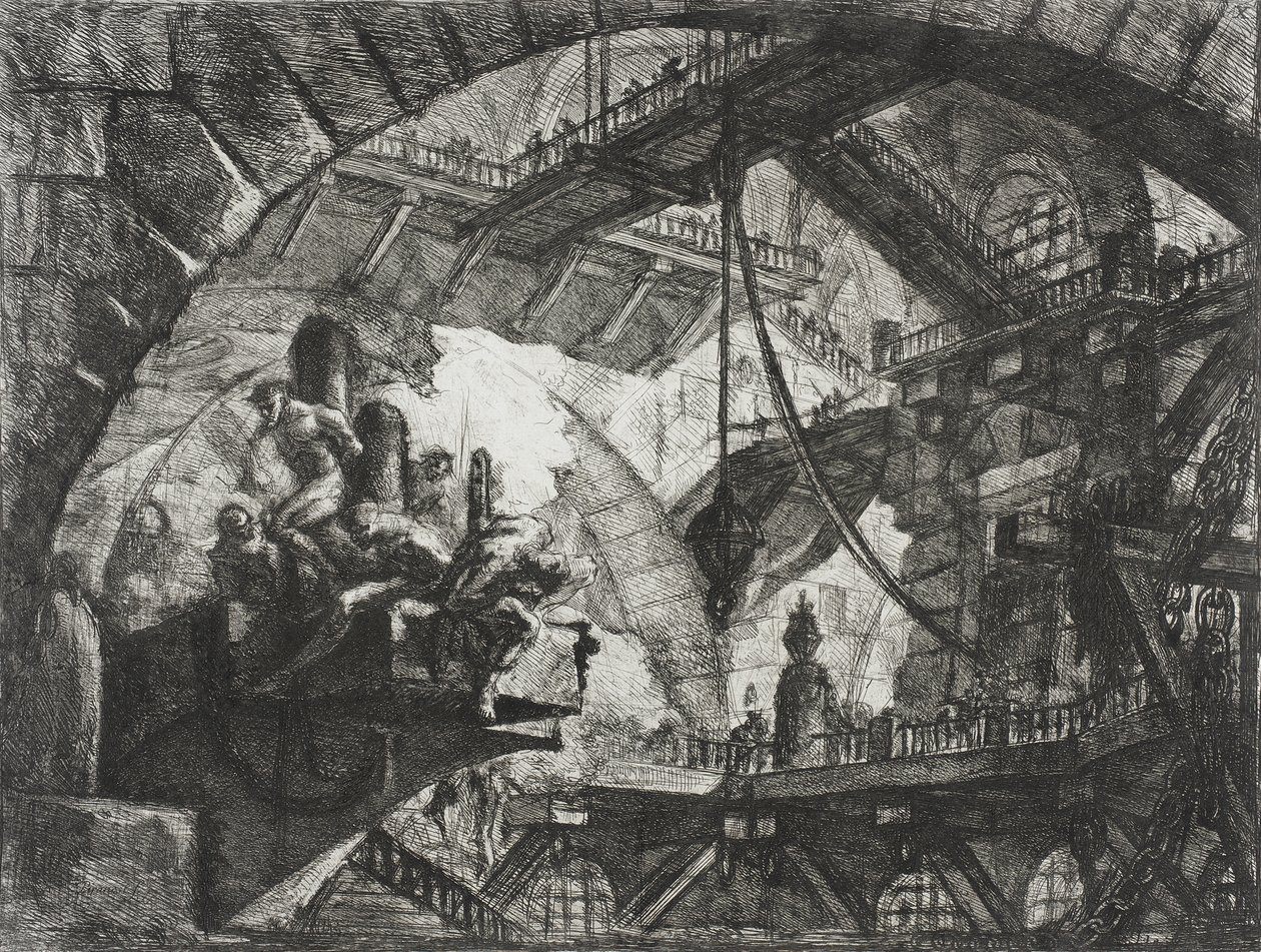 Prisioneros en una plataforma saliente de Giovanni Battista Piranesi