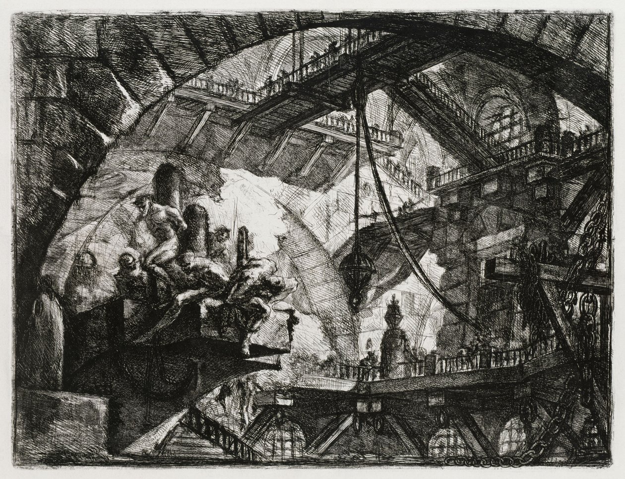 Prisioneros en una plataforma saliente de Giovanni Battista Piranesi