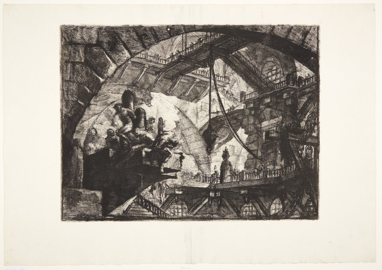 Prisioneros en una plataforma saliente de Giovanni Battista Piranesi