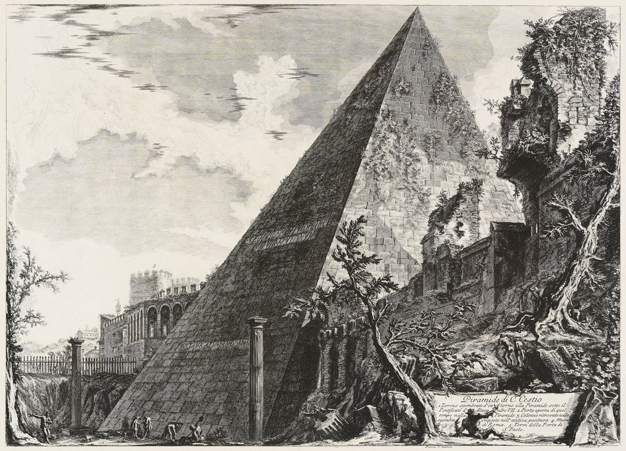 Pirámide de Cayo Cestio de Giovanni Battista Piranesi