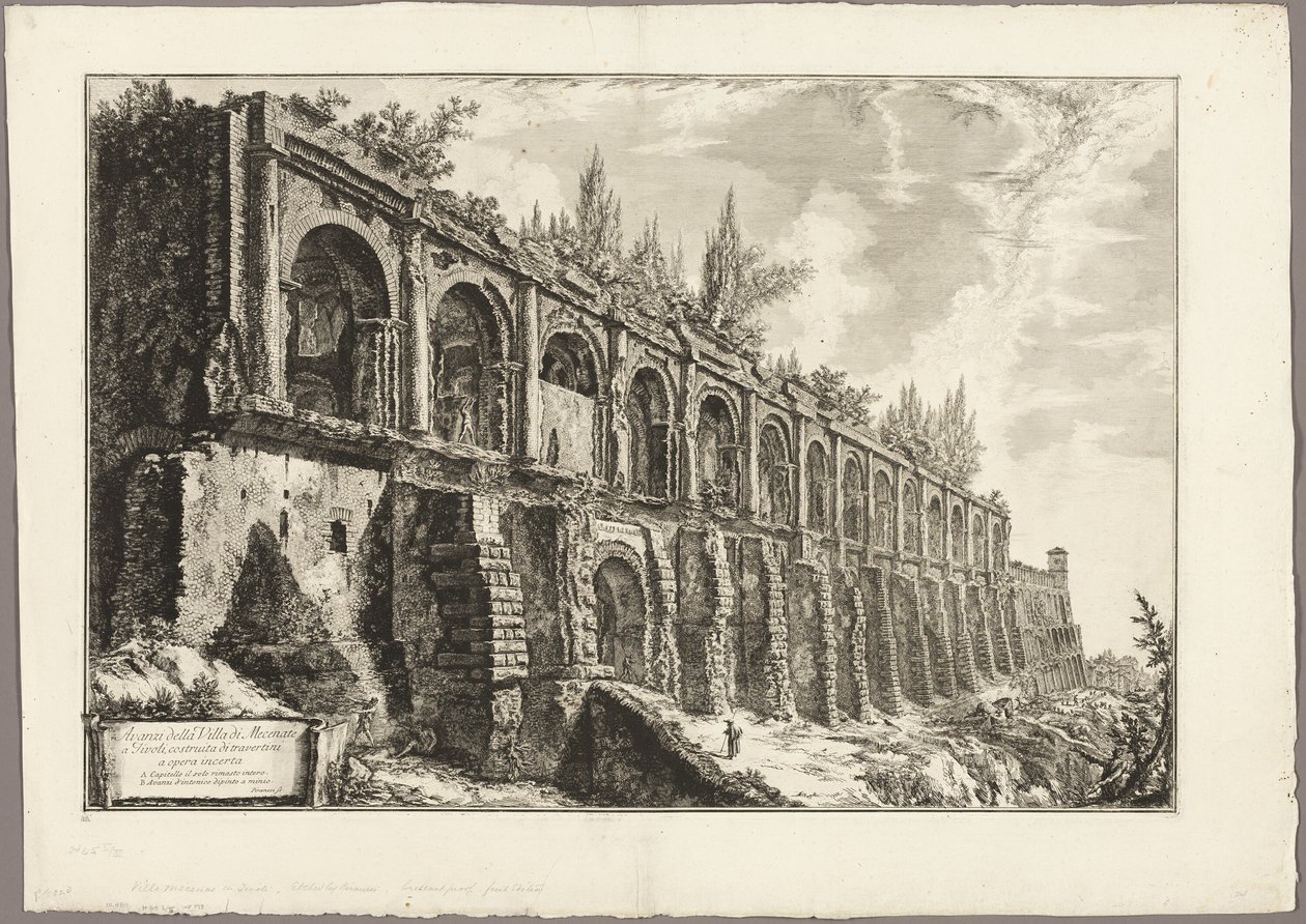 Restos de la Villa de Mecenas en Tívoli, de Vistas de Roma de Giovanni Battista Piranesi