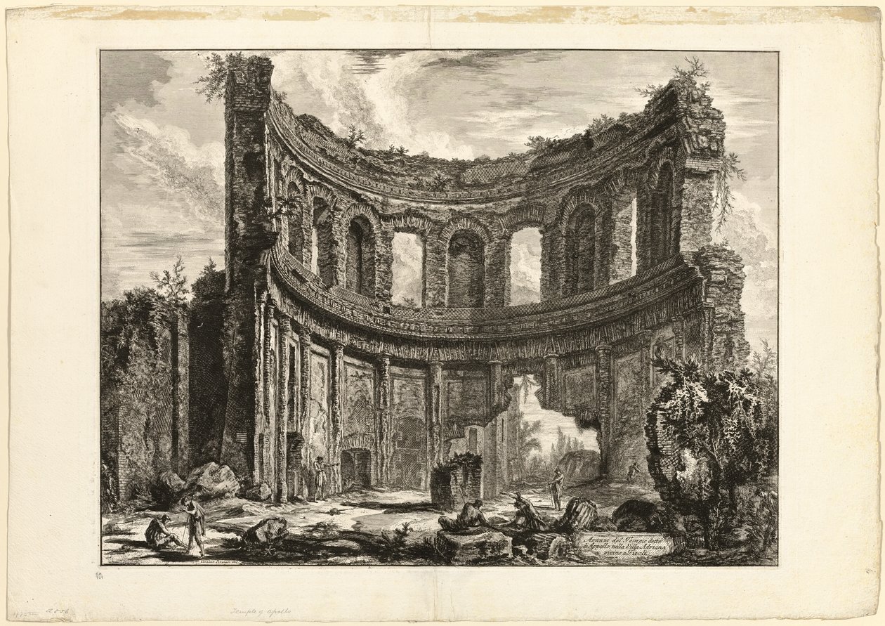 Restos del llamado Templo de Apolo en la Villa Adriana, Tívoli, de Vistas de Roma de Giovanni Battista Piranesi