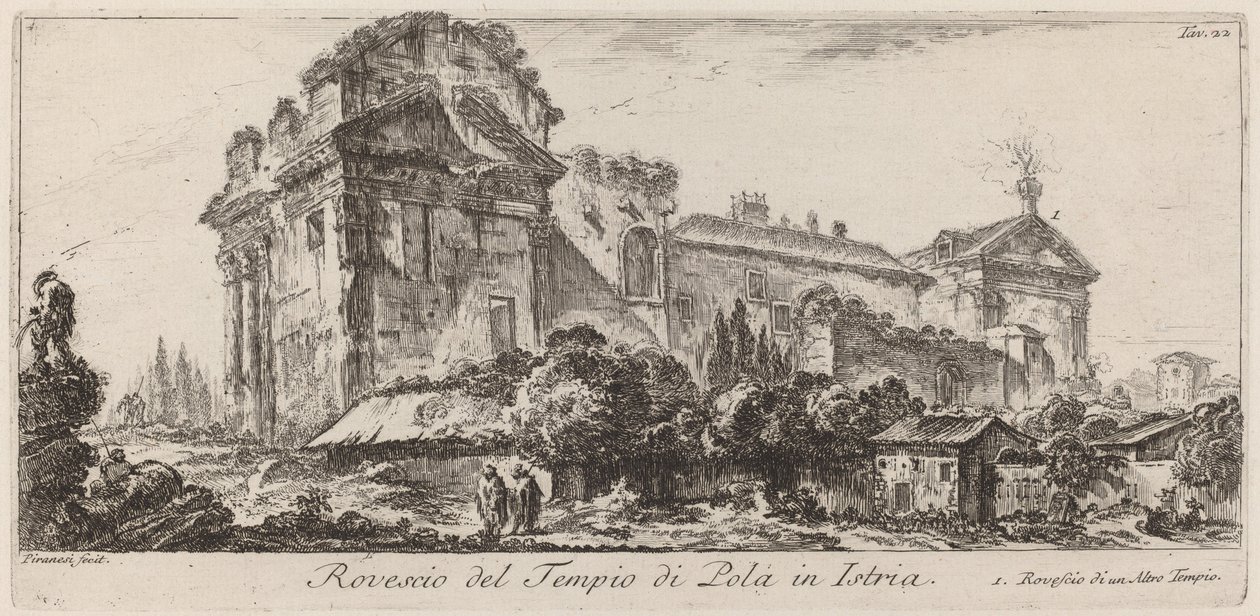 Reverso del Templo de Pula en Istria de Giovanni Battista Piranesi