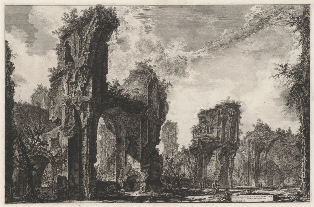 Ruinas del Sisto, o de la gran sala de las termas antoninas de Giovanni Battista Piranesi