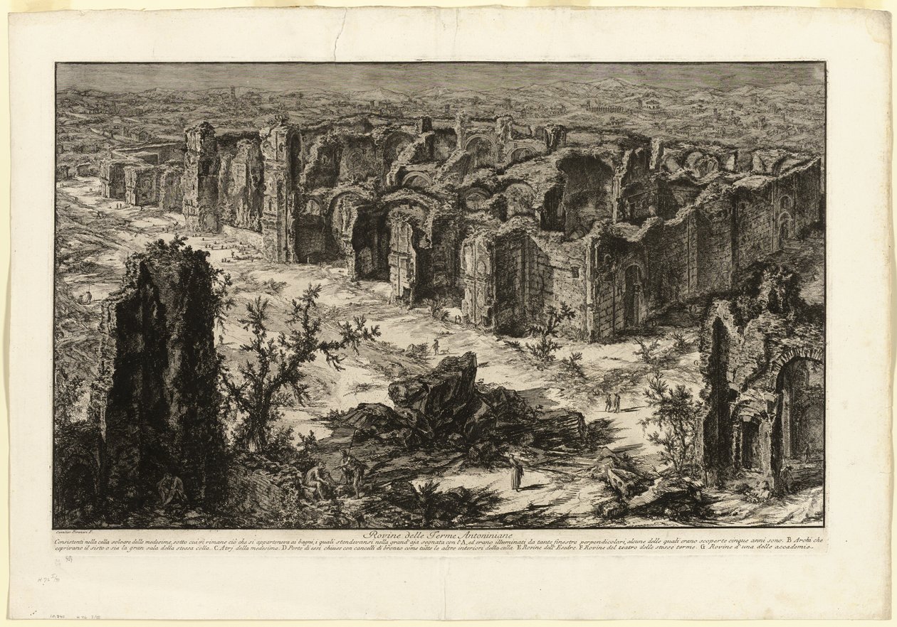 Ruinas de las Termas Antoninas [Termas de Caracalla], de Vistas de Roma de Giovanni Battista Piranesi