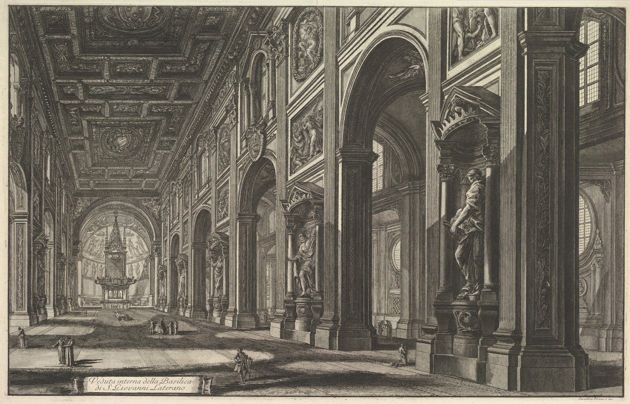 S. Giovanni in Laterano. Interior de Giovanni Battista Piranesi