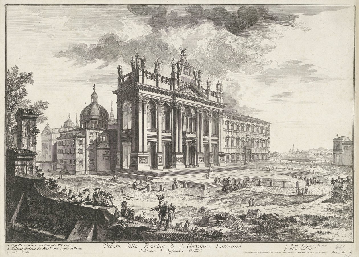 San Juan de Letrán en Roma Vista de la Basílica de S. Giovanni Laterano (título sobre objeto) Gezichten op Rome (título de la serie) Vistas de Roma diseñadas y grabadas por el arquitecto Giambattista Piranesi Ve (nez) iano (título de la serie) de Giovanni Battista Piranesi