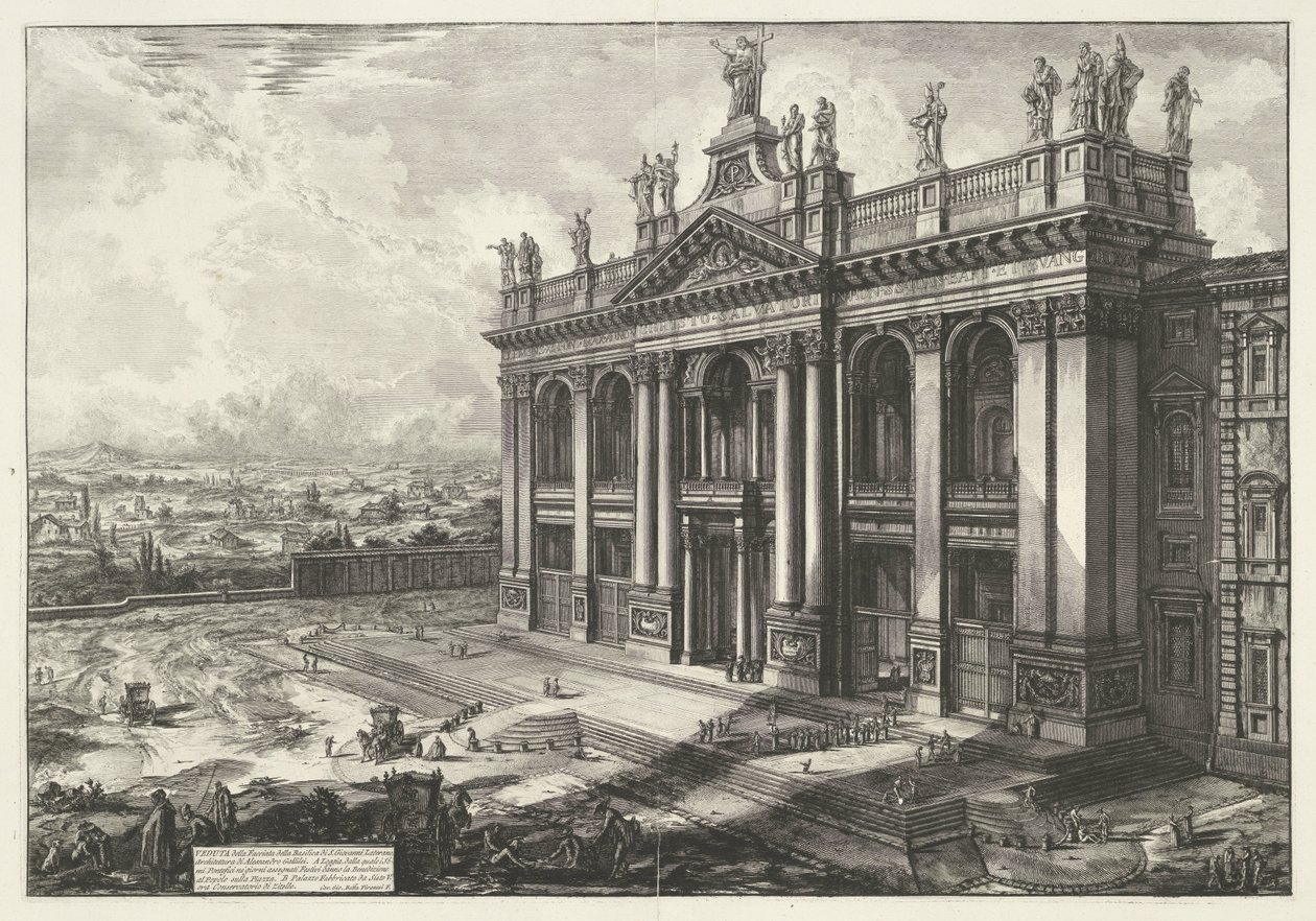 San Juan de Letrán en Roma Vista de la Fachada de la Basílica de S. Giovanni Laterano (...) (título sobre objeto) Gezichten op Rome (título de la serie) Vistas de Roma diseñadas y grabadas por el arquitecto Giambattista Piranesi Ve (nez) iano (título de la de Giovanni Battista Piranesi