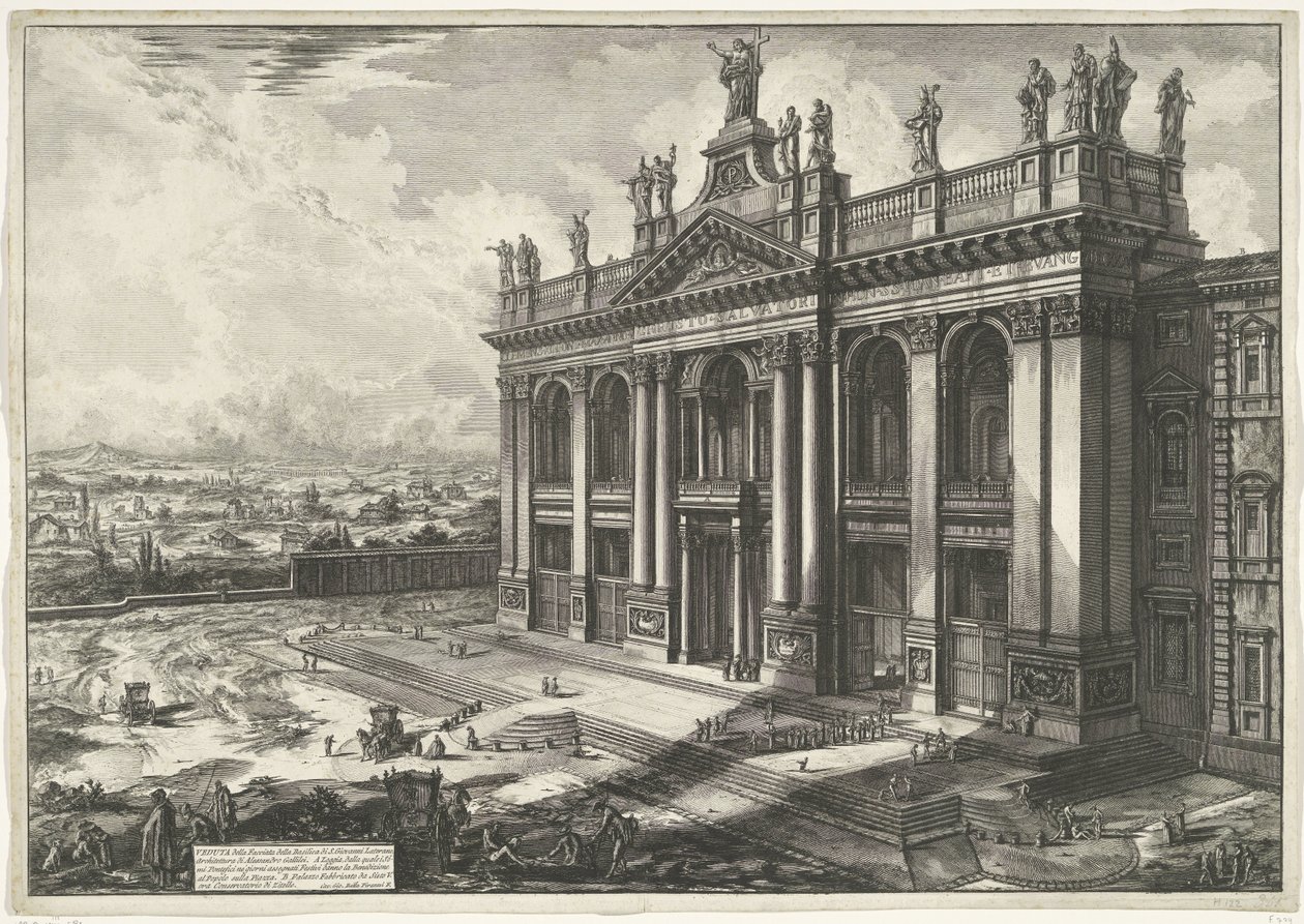 San Juan de Letrán en Roma Vista de la Fachada de la Basílica de San Juan de Letrán (...) (título sobre objeto) Gezichten op Rome (título de la serie) Vistas de Roma diseñadas y grabadas por el arquitecto Giambattista Piranesi Ve (nez) iano (título de la s de Giovanni Battista Piranesi