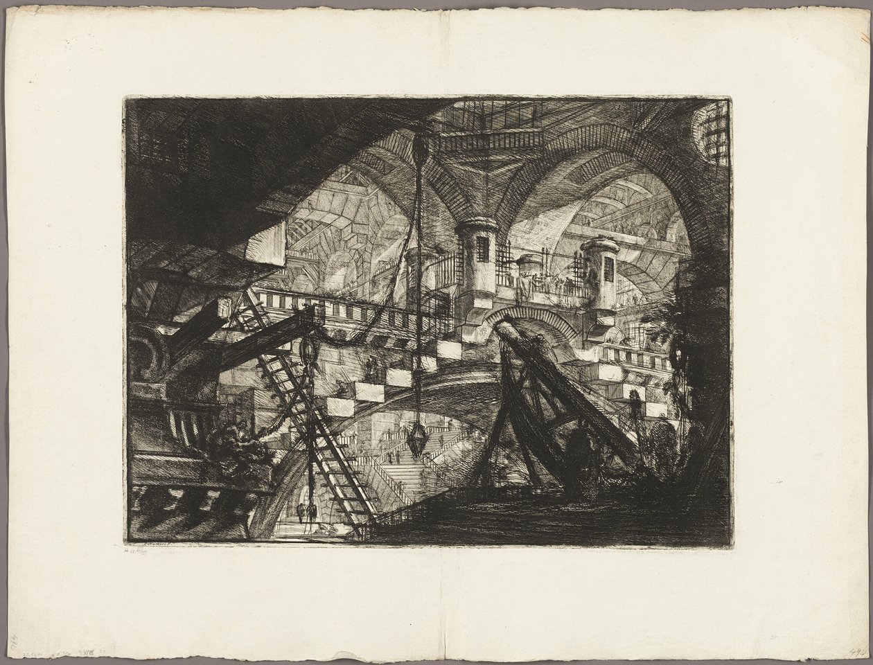 El arco con un adorno de concha, placa 11 de Prisiones imaginarias de Giovanni Battista Piranesi