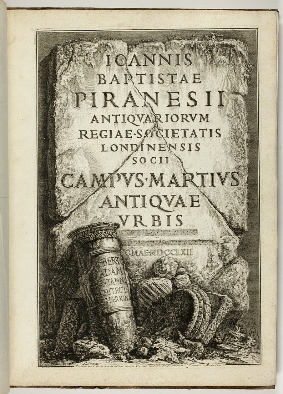 El Campo de Marte de la Antigua Roma, obra de G.B. Piranesi, miembro de la Real Sociedad de Anticuarios, Londres de Giovanni Battista Piranesi