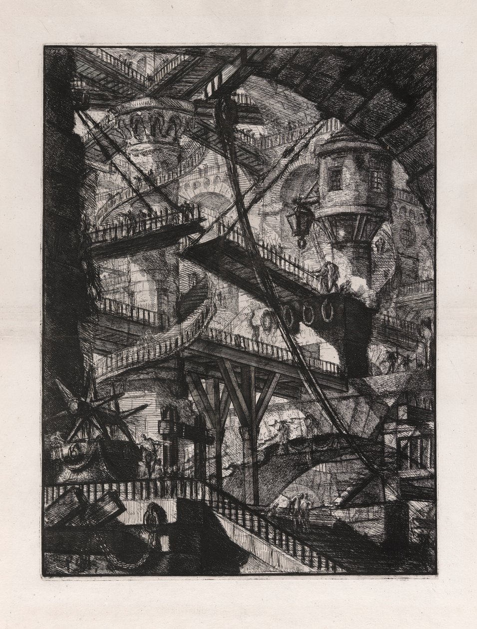 El puente levadizo, placa 7 de Carceri d de Giovanni Battista Piranesi