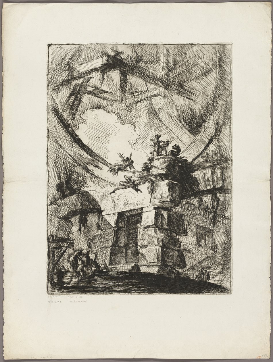La rueda gigante, lámina 9 de Prisiones imaginarias de Giovanni Battista Piranesi