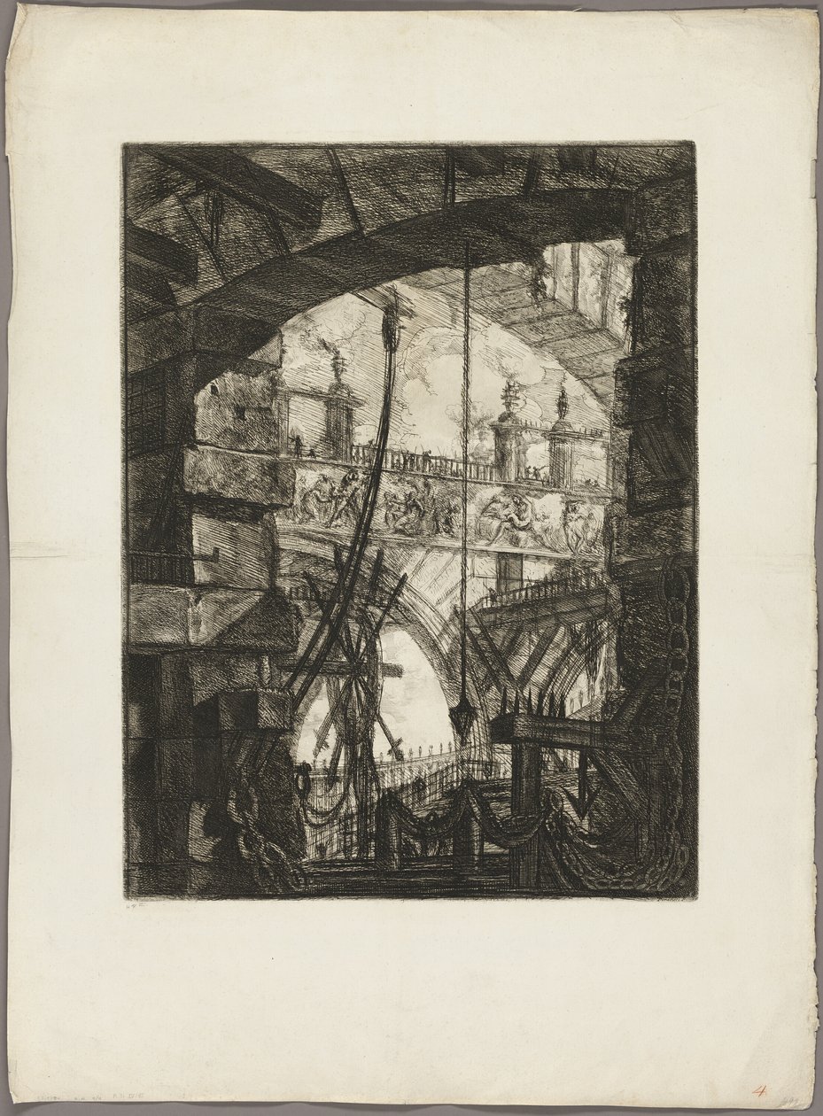 La Gran Piazza, lámina 4 de Prisiones Imaginarias de Giovanni Battista Piranesi