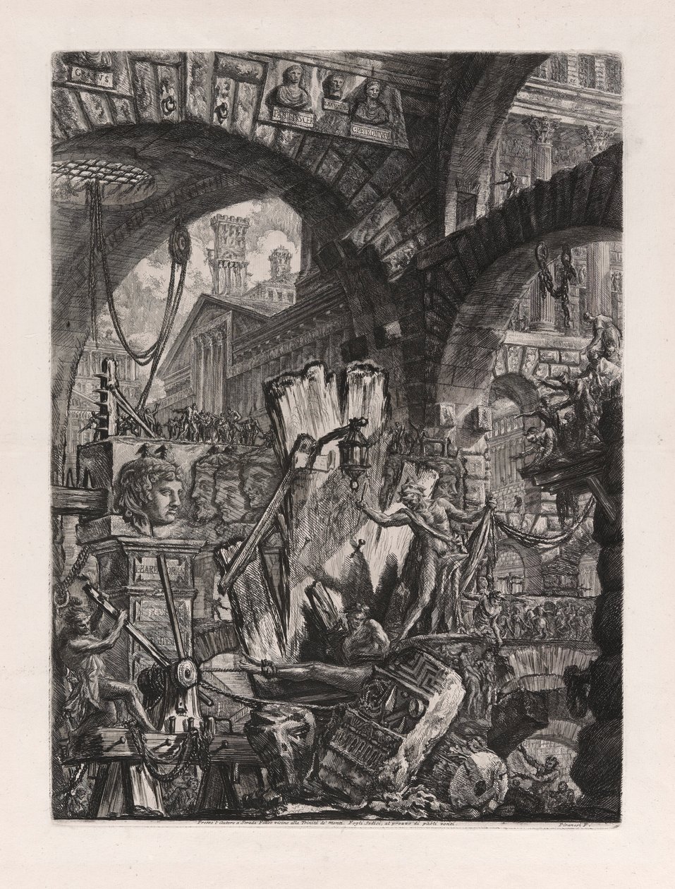 El hombre del potro, lámina 2 de Carceri d de Giovanni Battista Piranesi