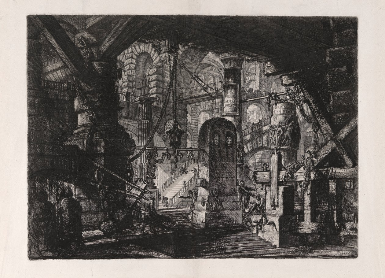 El muelle con cadenas, placa 16 de Carceri d de Giovanni Battista Piranesi