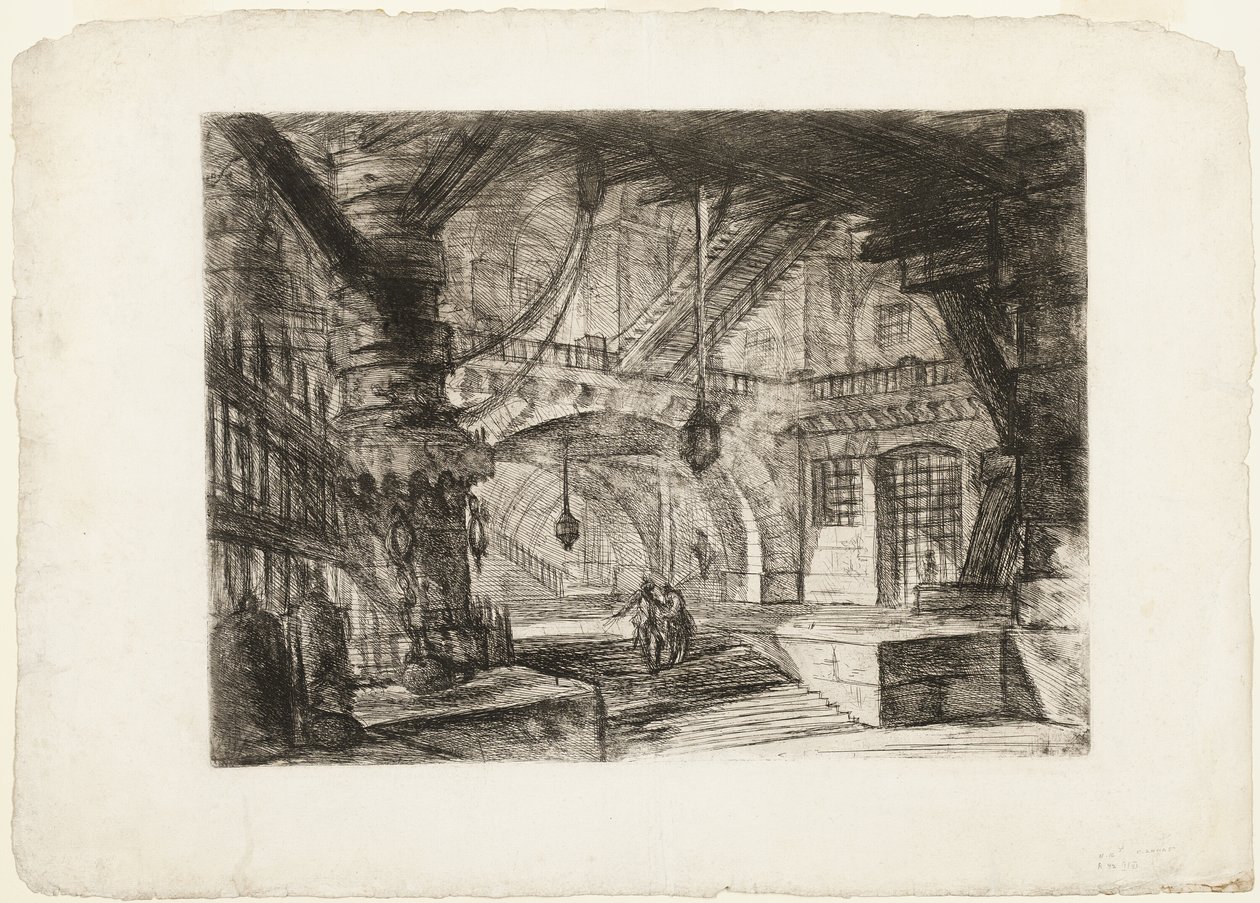 El muelle con cadenas, lámina 16 de Prisiones imaginarias de Giovanni Battista Piranesi