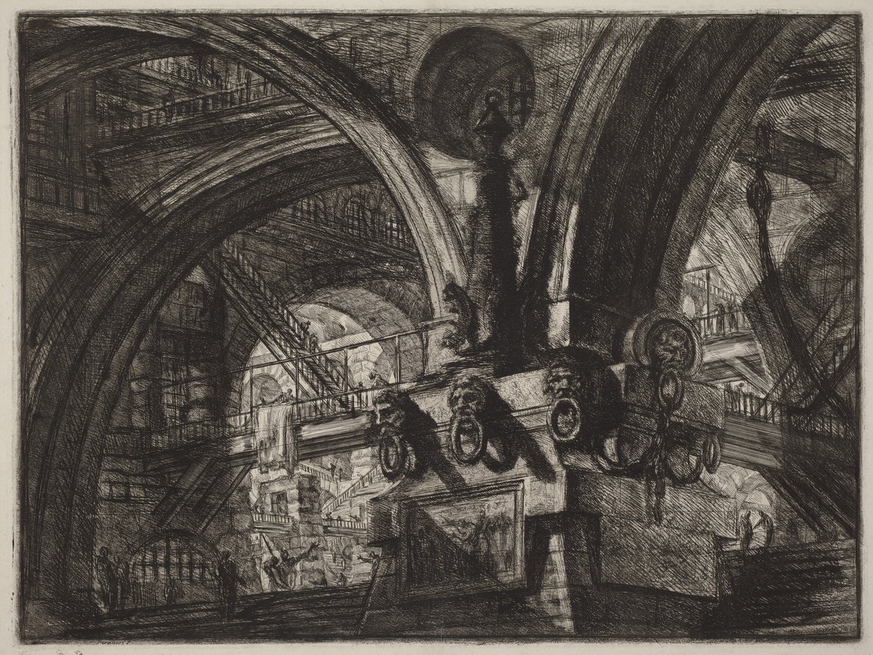 El muelle con una farola de Giovanni Battista Piranesi
