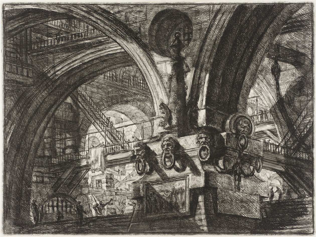 El muelle con una farola de Giovanni Battista Piranesi