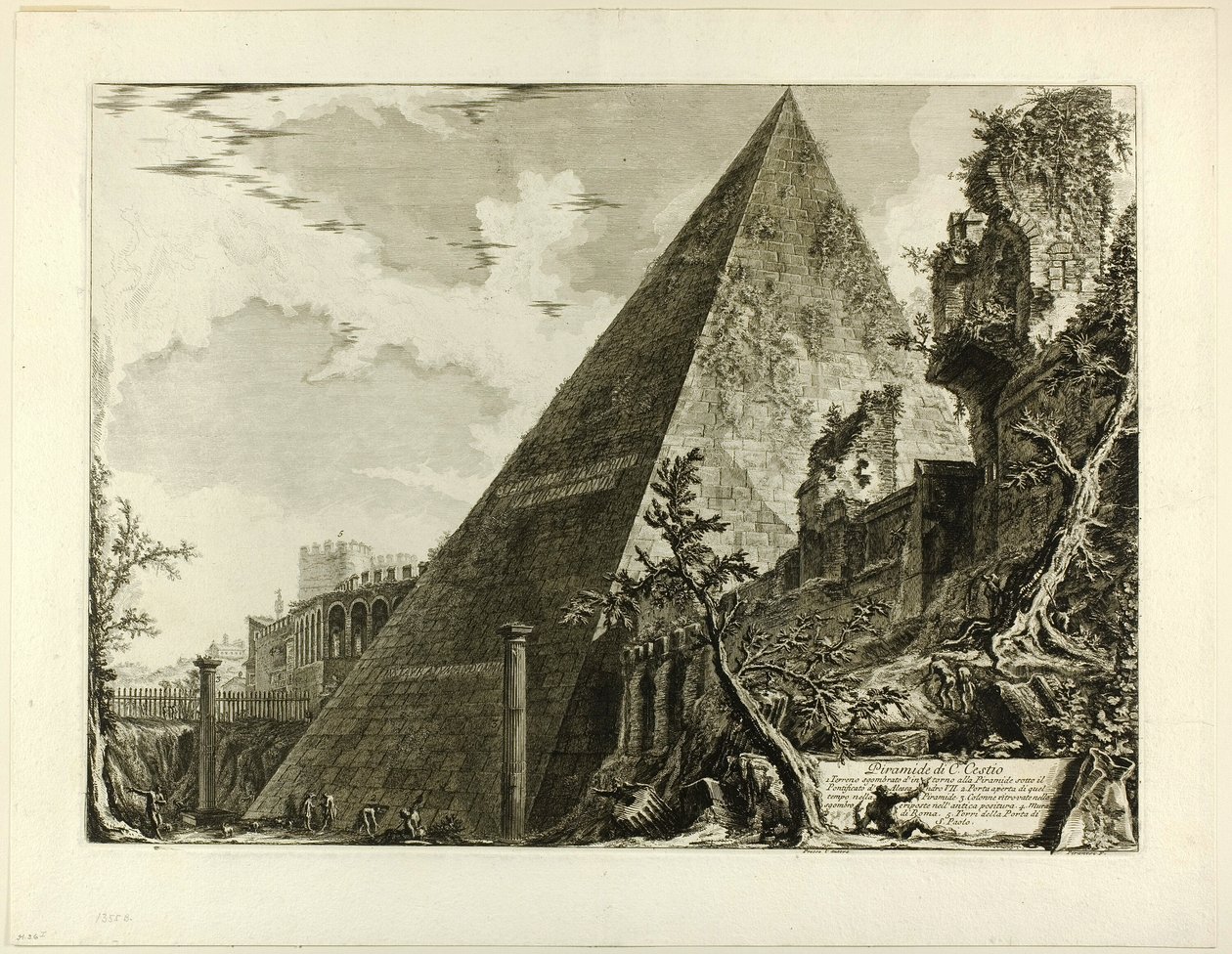 La pirámide de Cayo Cestio, de Vistas de Roma de Giovanni Battista Piranesi