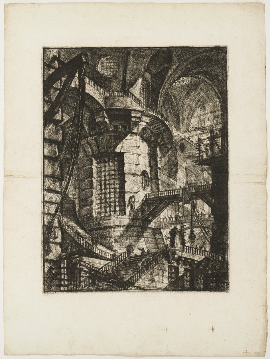 La Torre Redonda, lámina 3 de Prisiones Imaginarias de Giovanni Battista Piranesi