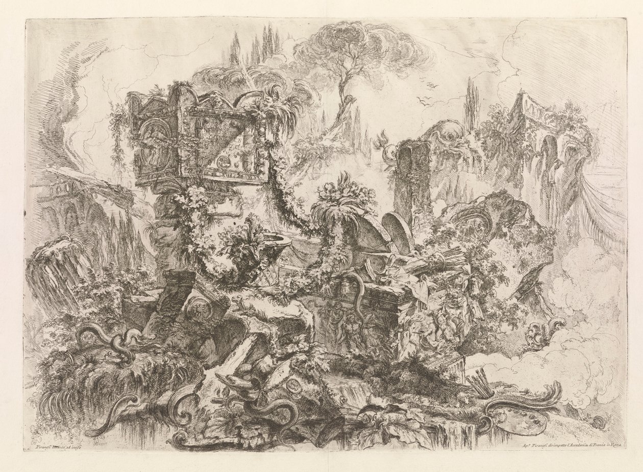La Tumba de Nerón, de Grotteschi (Grotescos) de Giovanni Battista Piranesi