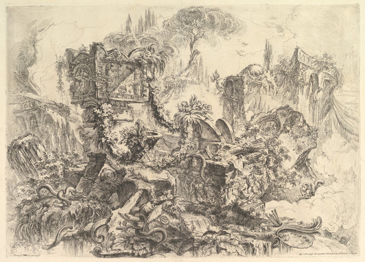La tumba de Nerón, de los Grotteschi Grotesques, ca. 1748 de Giovanni Battista Piranesi