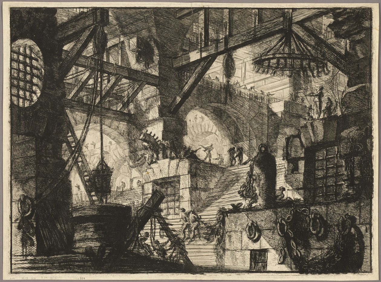 El Pozo, lámina 13 de Prisiones Imaginarias de Giovanni Battista Piranesi