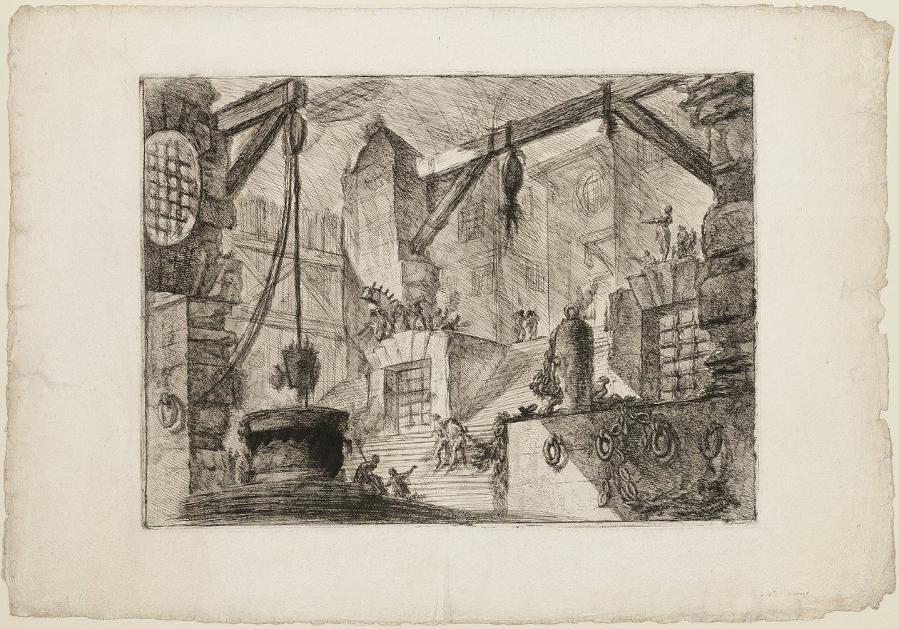 El pozo, placa 13 de Prisiones imaginarias de Giovanni Battista Piranesi