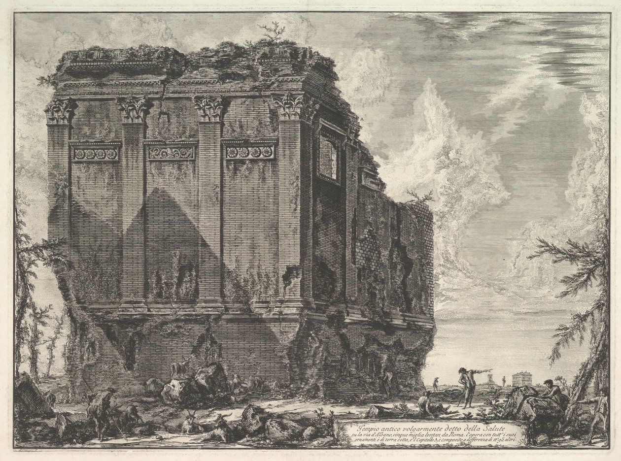 El llamado Templo de Salus, en el camino a Albano, ca. 1763 de Giovanni Battista Piranesi