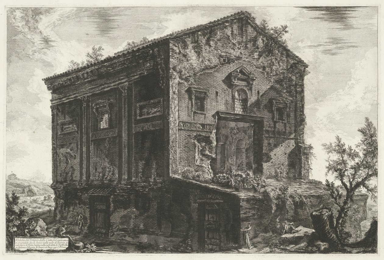 Tombe van Aspasia Annia Regilla te Roma Vista del Templo de Camene (título sobre objeto) Gezichten op Rome (título de la serie) Vistas de Roma diseñadas y grabadas por el arquitecto Giambattista Piranesi Ve (nez) iano (título de la serie) de Giovanni Battista Piranesi