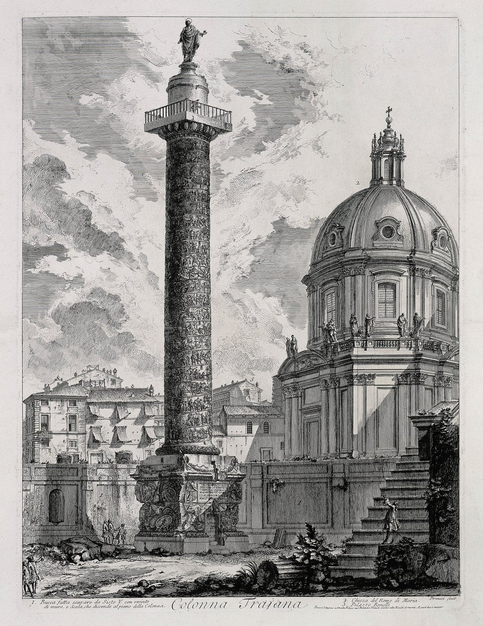 Columna de Trajano (de: Vedute di Roma) de Giovanni Battista Piranesi