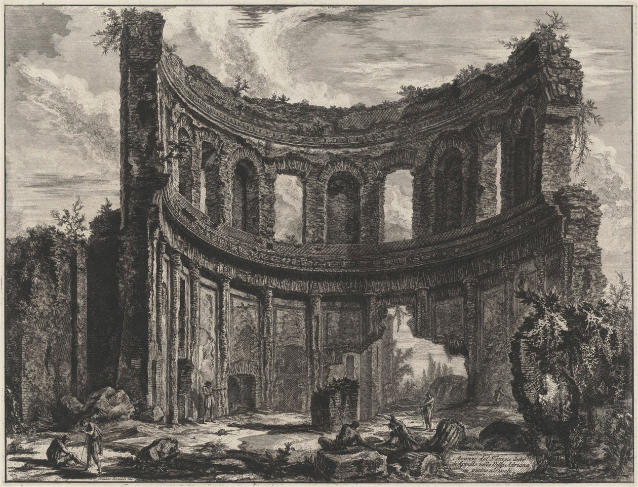 Restos del llamado templo de Apolo en la Villa Adriana cerca de Tívoli (de: Vedute di Roma) de Giovanni Battista Piranesi