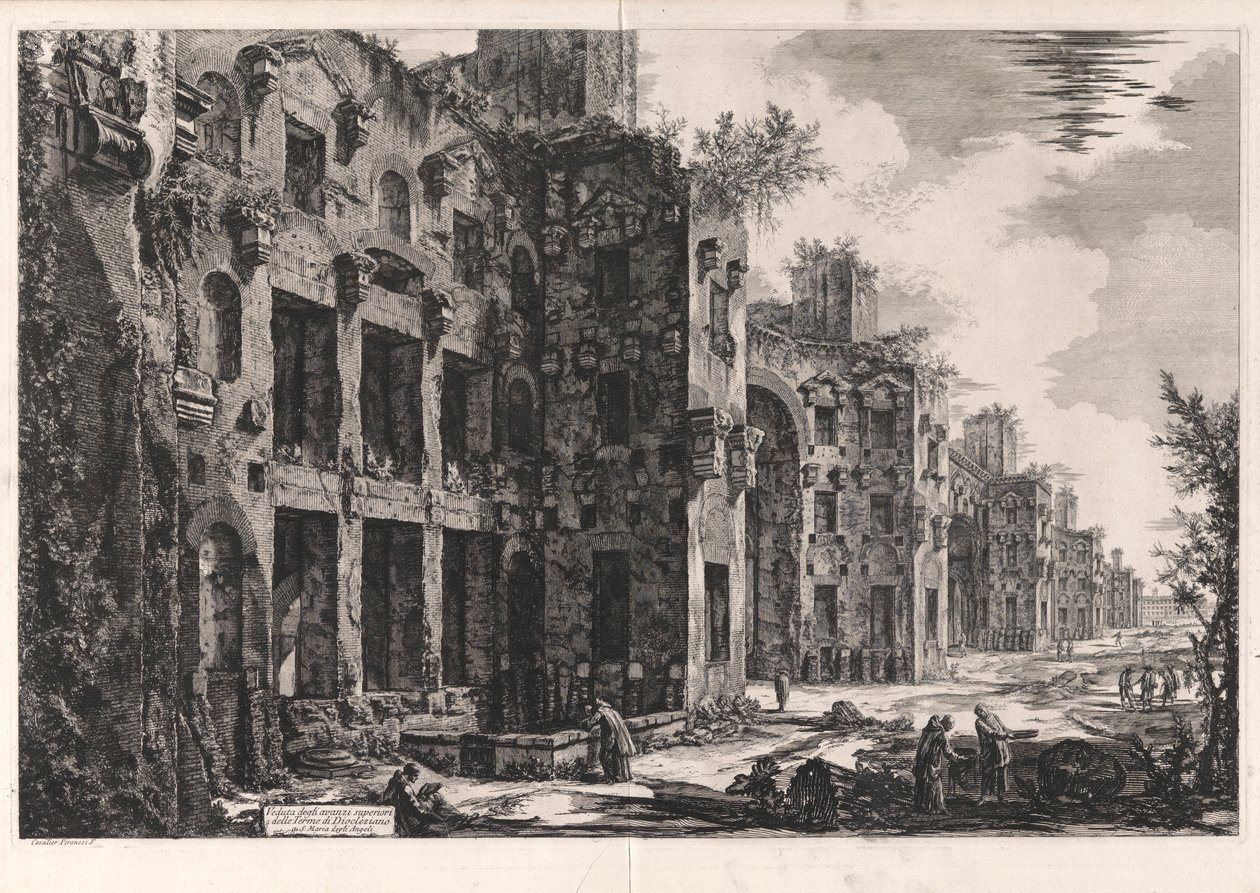 Vista de los Restos Superiores de las Termas de Diocleciano en Santa Maria degli Angeli [interior del Frigidarium: muro sur]), de Vedute di Roma (Vistas de Roma) de Giovanni Battista Piranesi