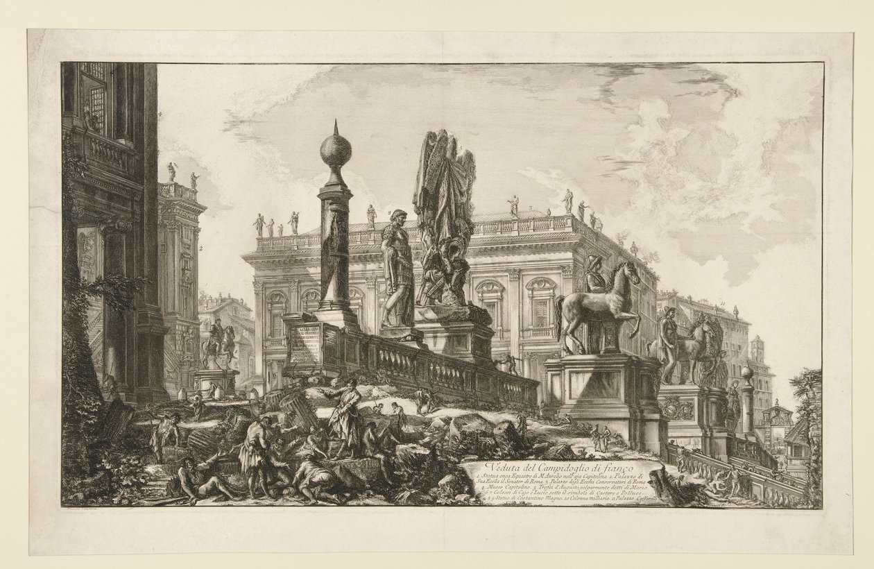 Vista del Campidoglio, de lado, de Vedute di Roma de Giovanni Battista Piranesi