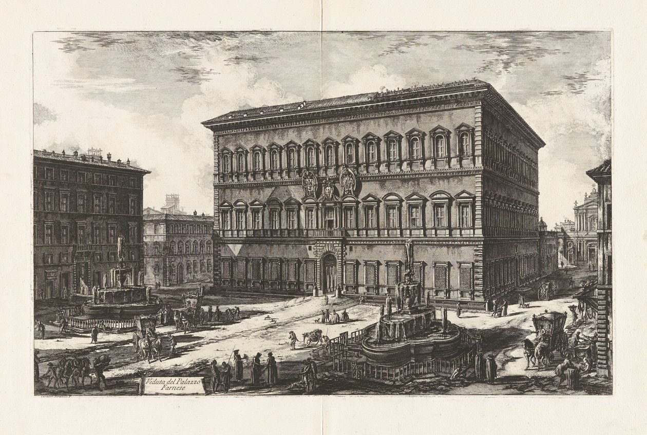 Vista del Palacio Farnese (Vista del Palacio Farnese), de Vedute di Roma (Vistas de Roma) de Giovanni Battista Piranesi