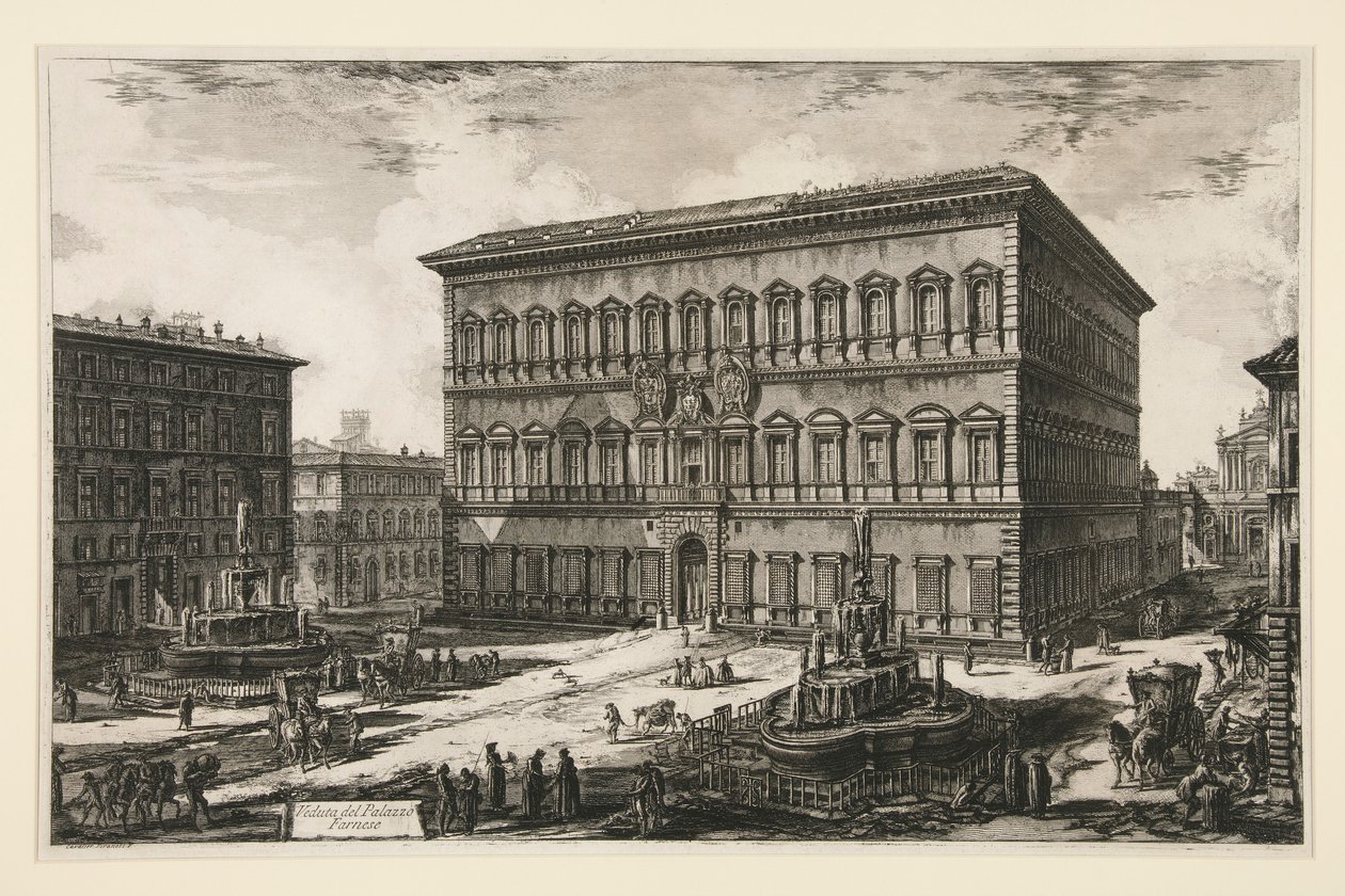 Vista del Palacio Farnese, de Vistas de Roma de Giovanni Battista Piranesi