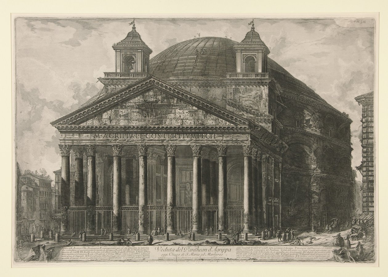Vista del Panteón de Agripa, hoy iglesia de Santa Maria ad Martyres, de Vedute di Roma de Giovanni Battista Piranesi