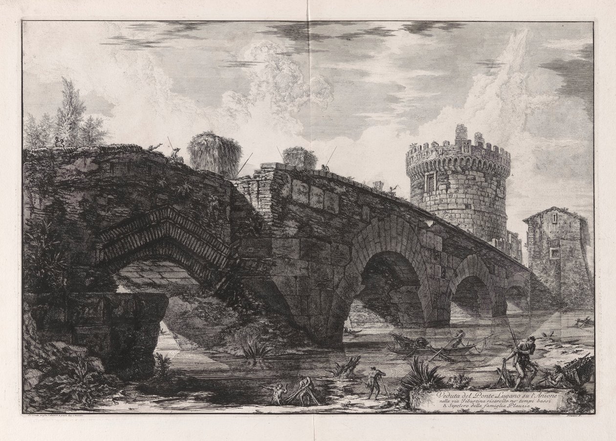 Vista del puente de Lugano en l de Giovanni Battista Piranesi