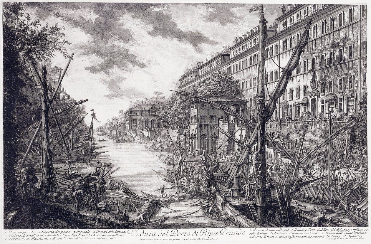 Veduta del Porto di Ripa Grande, c.1760 de Giovanni Battista Piranesi