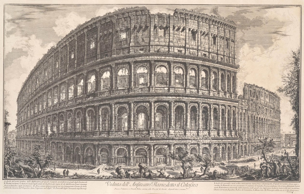 Veduta del Anfiteatro Flavio llamado el Coliseo, 1757 de Giovanni Battista Piranesi