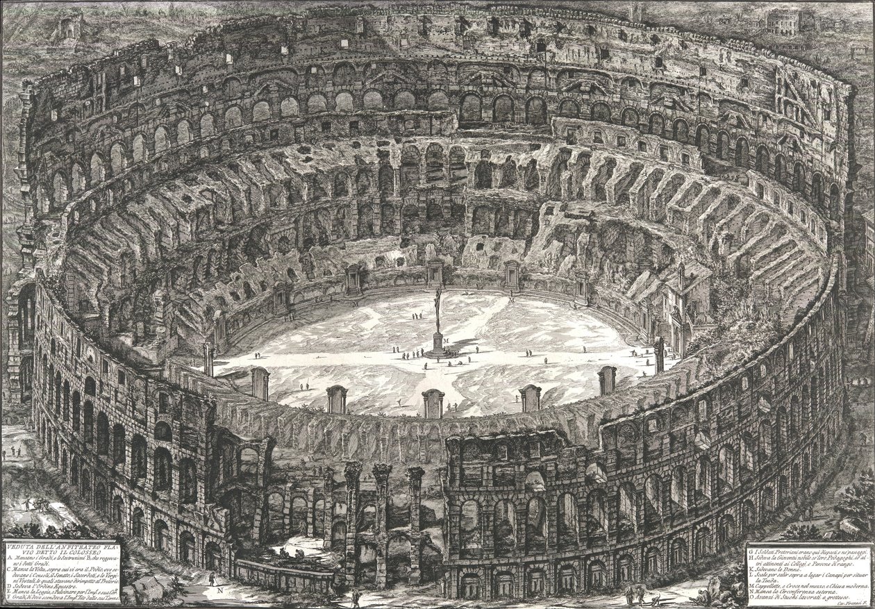 Veduta del Anfiteatro Flavio llamado el Coliseo de Giovanni Battista Piranesi