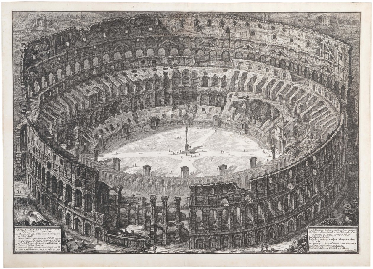 Veduta del Anfiteatro Flavio llamado el Coliseo, 1776 de Giovanni Battista Piranesi